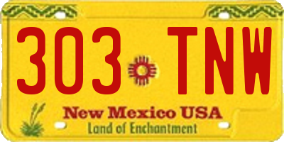 NM license plate 303TNW