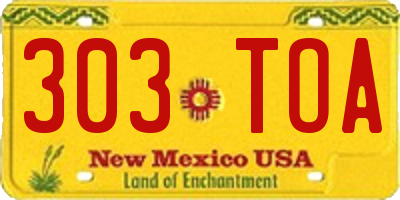 NM license plate 303TOA