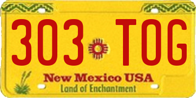 NM license plate 303TOG