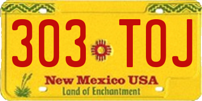 NM license plate 303TOJ