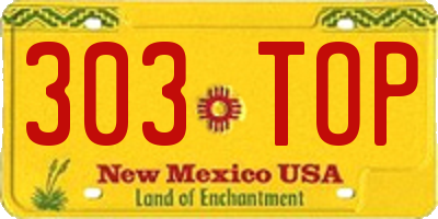 NM license plate 303TOP