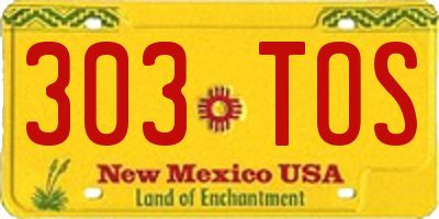 NM license plate 303TOS