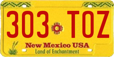 NM license plate 303TOZ