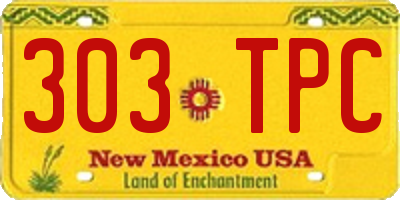 NM license plate 303TPC