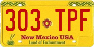NM license plate 303TPF