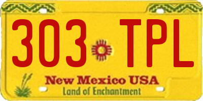 NM license plate 303TPL