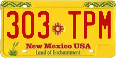 NM license plate 303TPM