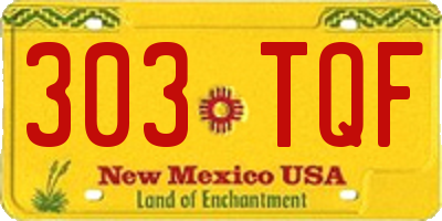 NM license plate 303TQF