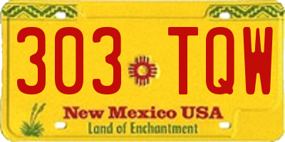 NM license plate 303TQW