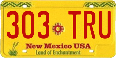 NM license plate 303TRU