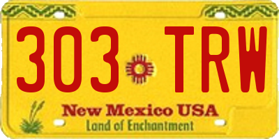 NM license plate 303TRW