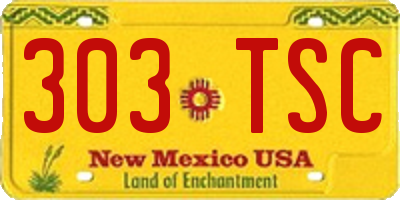 NM license plate 303TSC