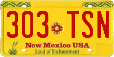 NM license plate 303TSN