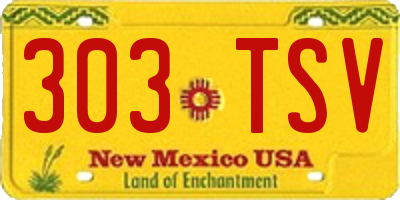 NM license plate 303TSV