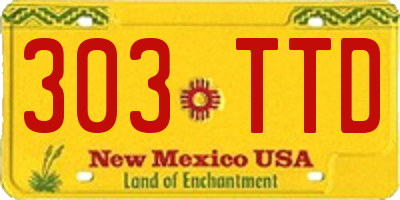 NM license plate 303TTD