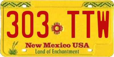 NM license plate 303TTW