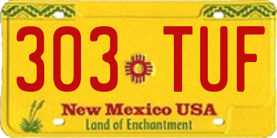 NM license plate 303TUF