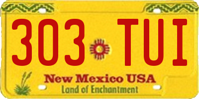 NM license plate 303TUI