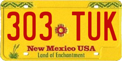 NM license plate 303TUK