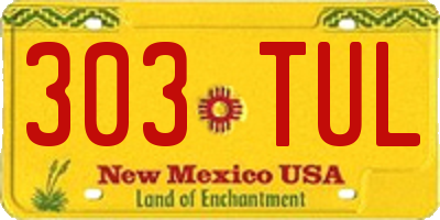 NM license plate 303TUL