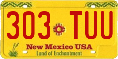 NM license plate 303TUU