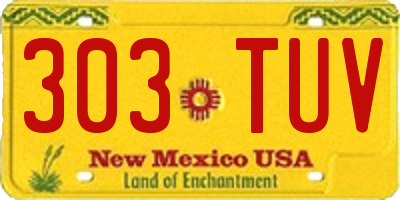 NM license plate 303TUV