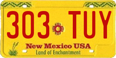 NM license plate 303TUY