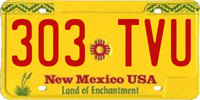 NM license plate 303TVU