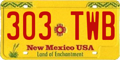 NM license plate 303TWB