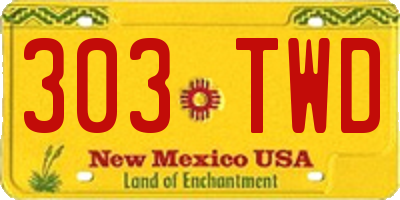 NM license plate 303TWD