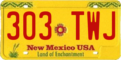 NM license plate 303TWJ