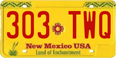 NM license plate 303TWQ