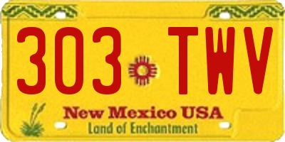 NM license plate 303TWV