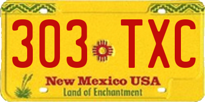 NM license plate 303TXC