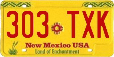 NM license plate 303TXK