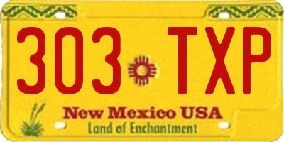 NM license plate 303TXP
