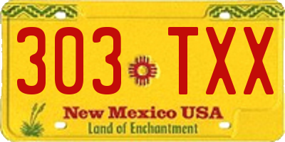 NM license plate 303TXX