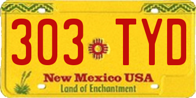 NM license plate 303TYD
