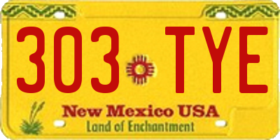 NM license plate 303TYE