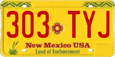 NM license plate 303TYJ
