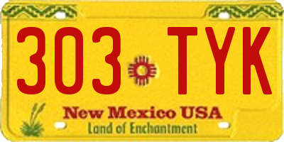 NM license plate 303TYK