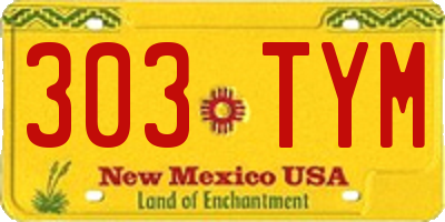 NM license plate 303TYM