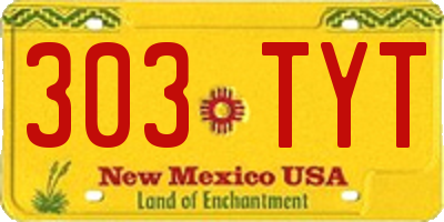 NM license plate 303TYT