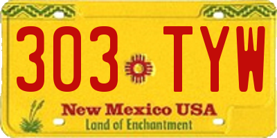 NM license plate 303TYW
