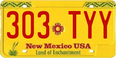 NM license plate 303TYY
