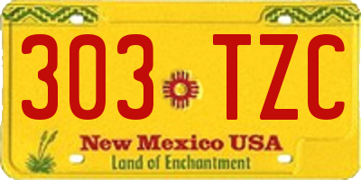 NM license plate 303TZC