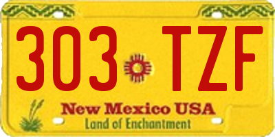 NM license plate 303TZF