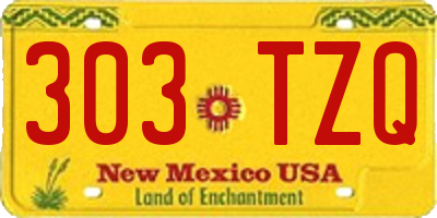 NM license plate 303TZQ