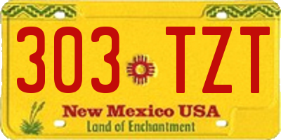 NM license plate 303TZT