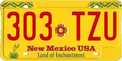 NM license plate 303TZU